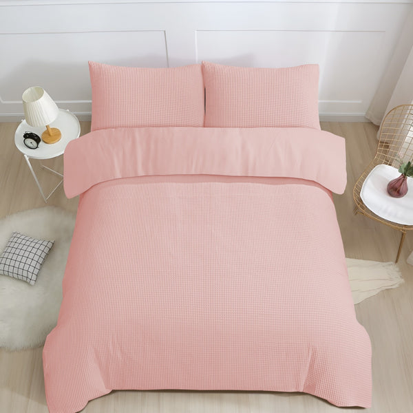 Wafel Dekbedovertrek Tea Pink