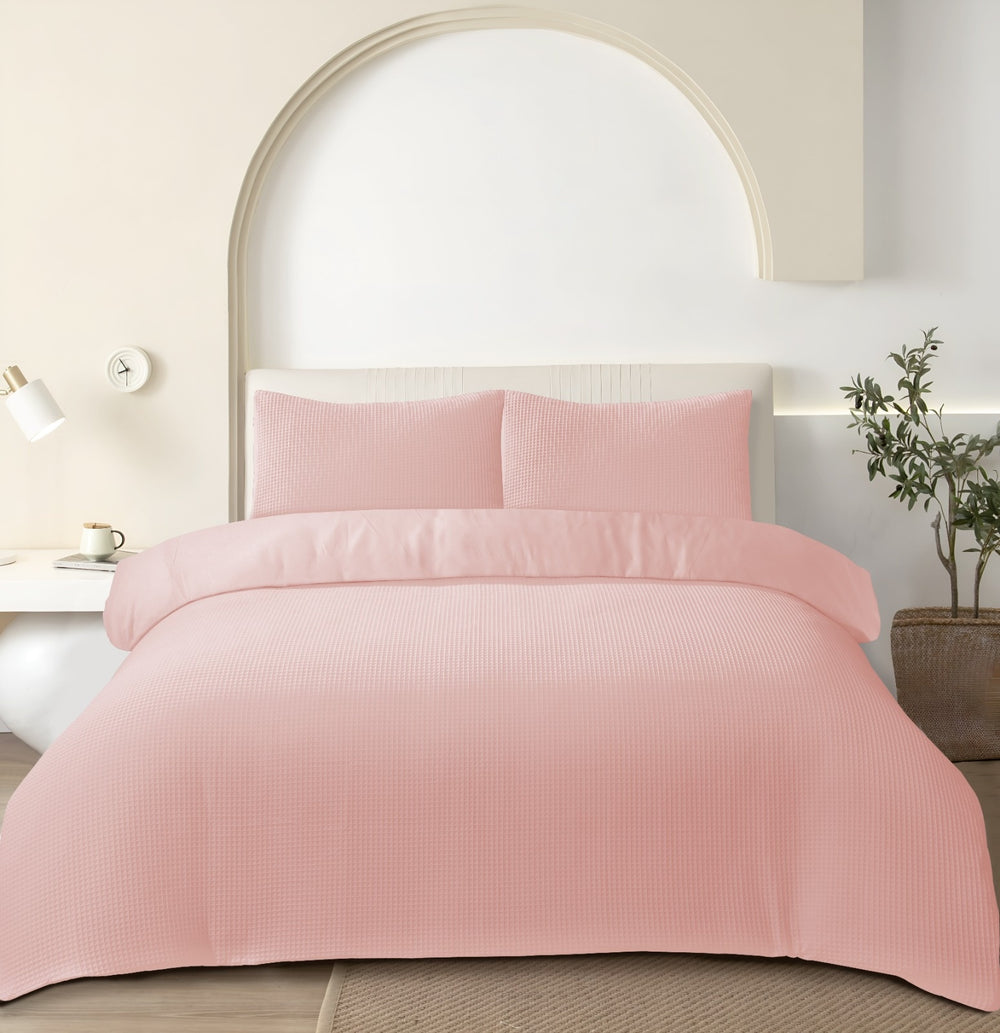 Wafel Dekbedovertrek Tea Pink