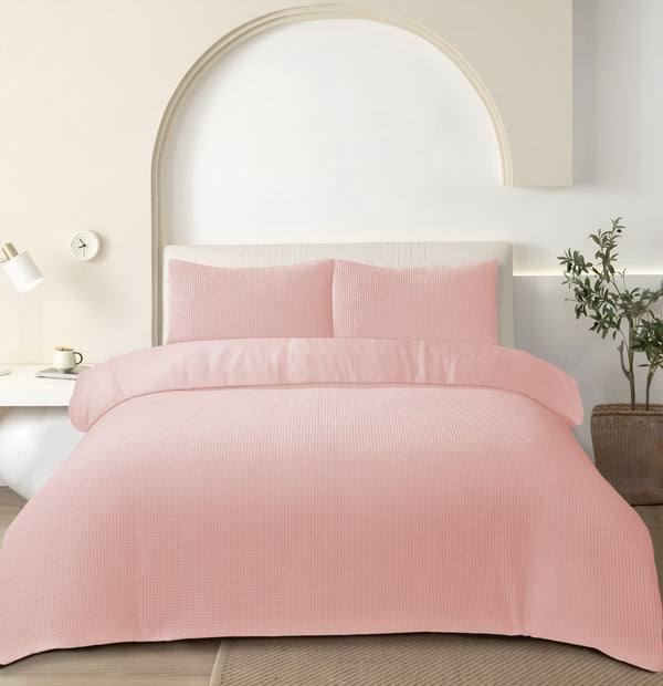 Wafel Dekbedovertrek Tea Pink