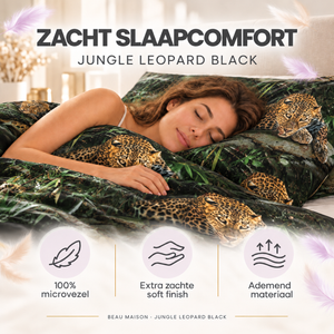 Dekbedovertrek Jungle Leopard Black