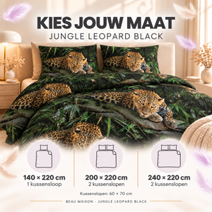 Dekbedovertrek Jungle Leopard Black
