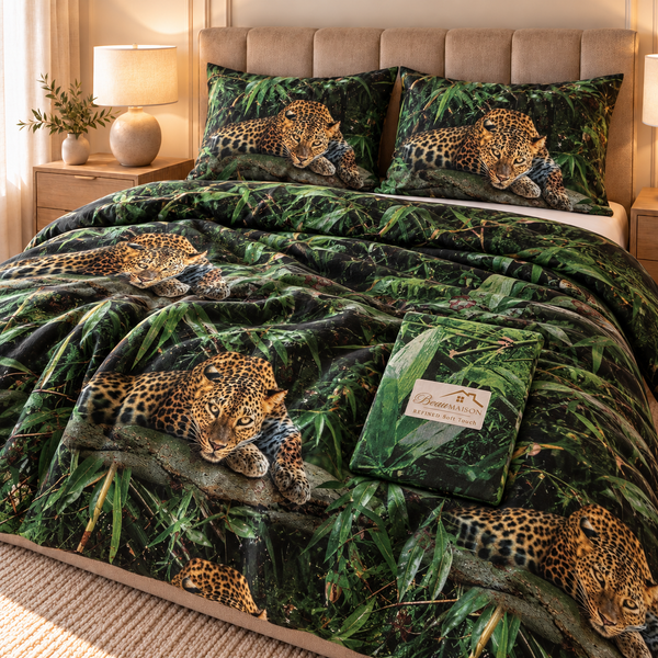 Dekbedovertrek Jungle Leopard Black