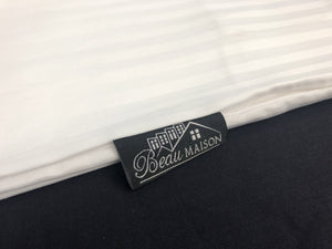 Dekbedovertrek Hotellinnen Wit Satijn Streep (bulkverpakking) - 1 cm streep 