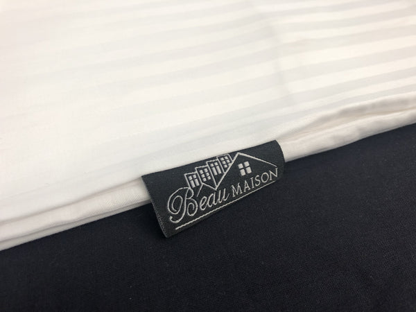 Dekbedovertrek Hotellinnen Wit Satijn Streep (bulkverpakking) - 1 cm streep 