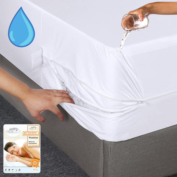 Matrasbeschermer met rits - 100% waterdicht Premium