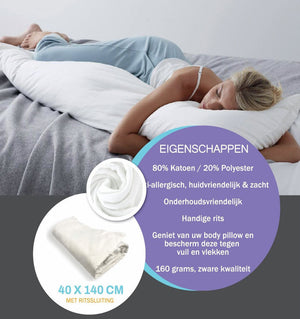Molton Kussenbeschermer Lichaamskussen 40x140 cm