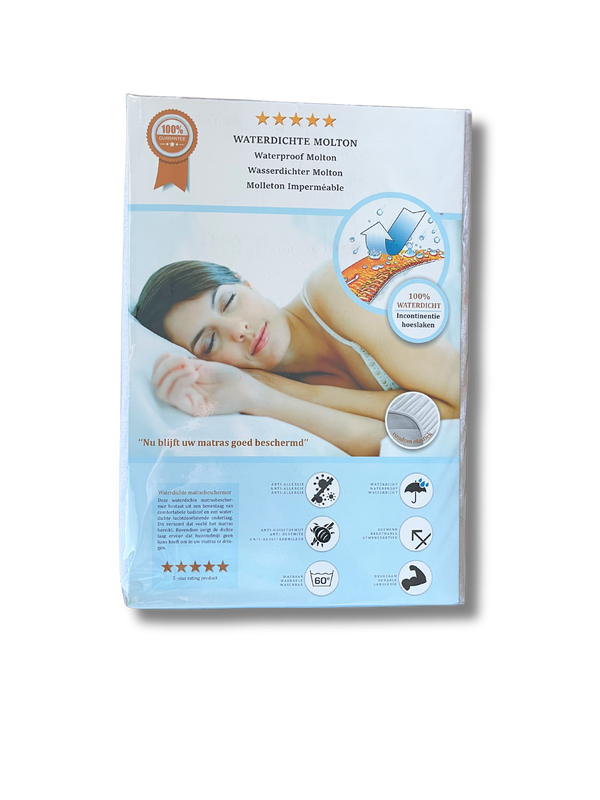 Waterdichte Matrasbeschermer - Molton Hoeslaken 180 grams per m2 - No Label