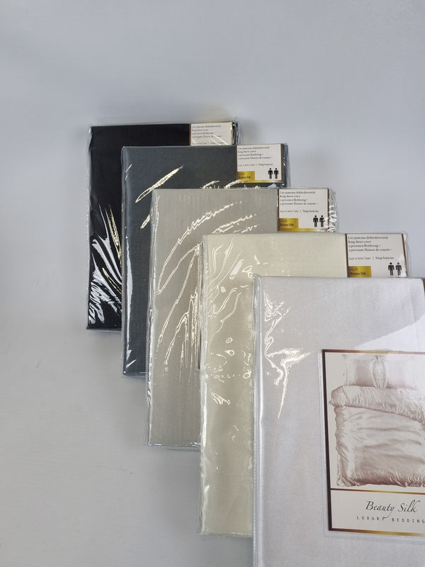 Dekbedovertrek Beauty Silk - Grijs - 100% Glans Satijn 