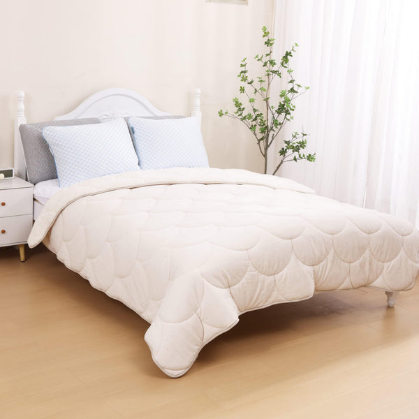 Velvet Sherpa Comfort Dekbed - Pearl White - Easy Dekbed