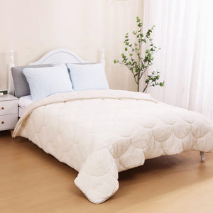 Velvet Sherpa Comfort Dekbed - Pearl White - Easy Dekbed