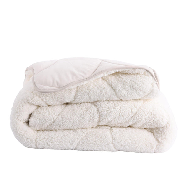 Velvet Sherpa Comfort Dekbed - Pearl White - Easy Dekbed