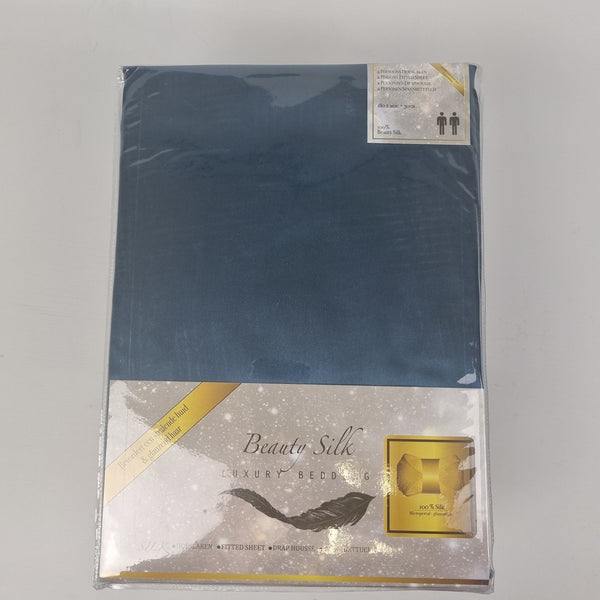 Satijnen Hoeslaken Petrol Blue