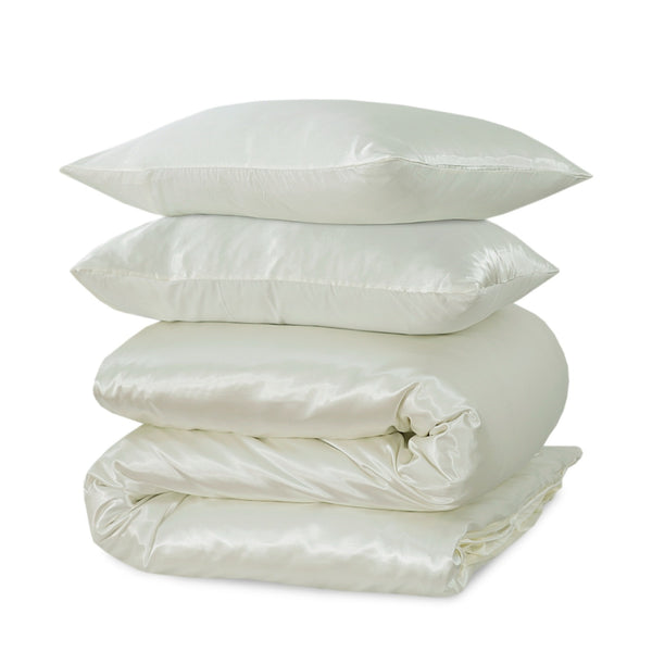 Dekbedovertrek Beauty Zijde - OffWhite - 100% Glans Satijn 