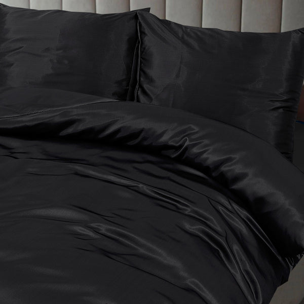 Dekbedovertrek Beauty Silk - Zwart - 100% Glans Satijn 