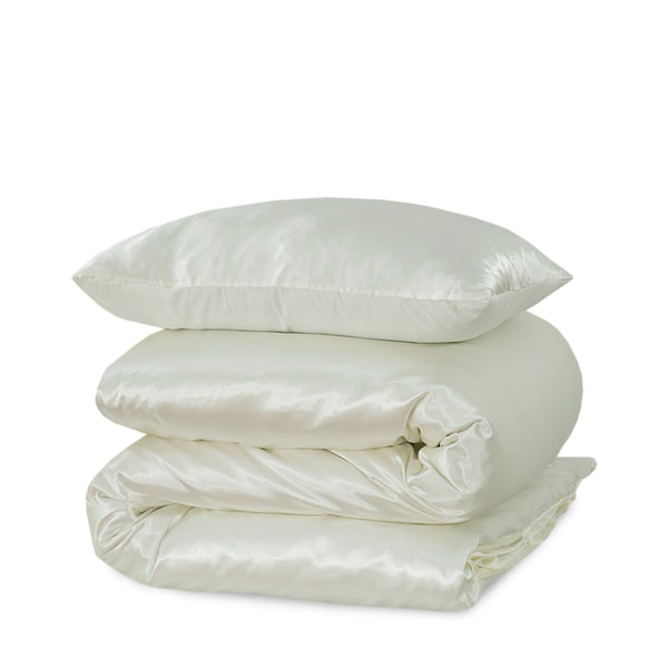 Dekbedovertrek Beauty Zijde - OffWhite - 100% Glans Satijn 