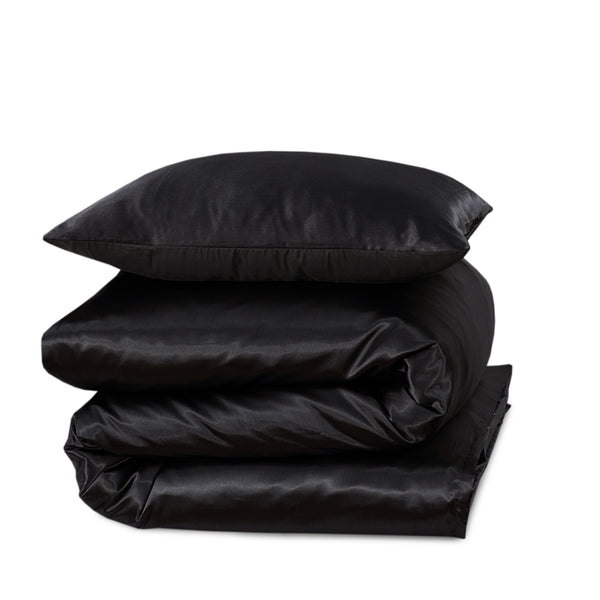 Dekbedovertrek Beauty Silk - Zwart - 100% Glans Satijn 