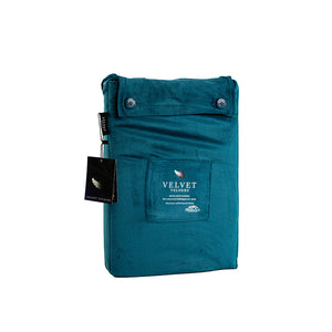 Hoeslaken Velvet Petrol Blauw - Fluweel Velours 