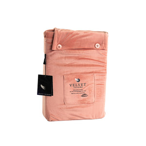 Hoeslaken Fluweel Oud Rose - Fluweel Velours 