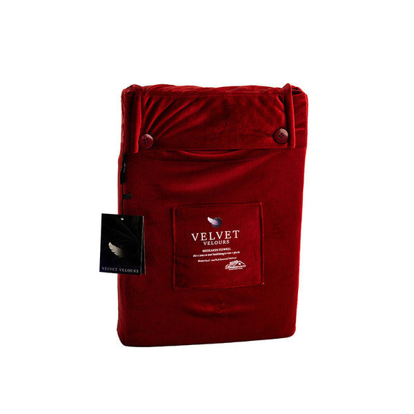 Hoeslaken Fluweel Bordeaux Rood - Fluweel Velours 