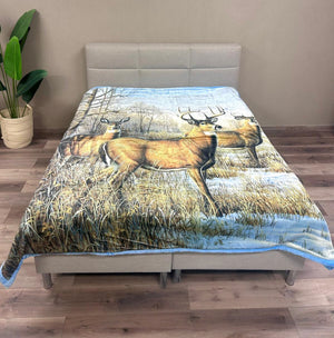 Woondekken Fluweel Rendier 200 x 240 cm - Zware Kwaliteit 