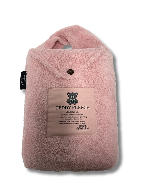 Teddy Fleece dekbedovertrek Nude Pink