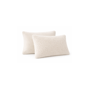 Sherpa Comfort Kussenslopen – Velvet & Sherpa – 2× 60×70 cm - Pearl White