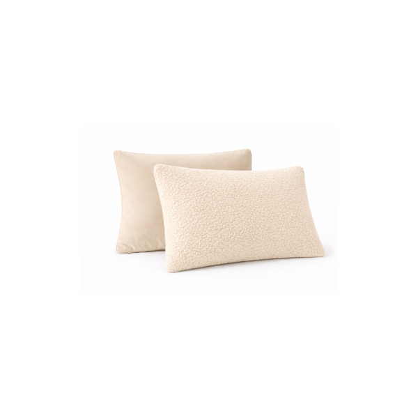 Sherpa Comfort Kussenslopen – Velvet & Sherpa – 2× 60×70 cm - Sand