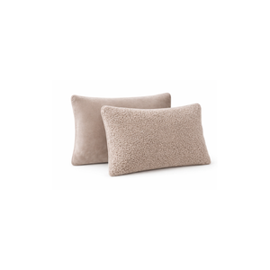 Sherpa Comfort Kussenslopen – Velvet & Sherpa – 2× 60×70 cm - Taupe
