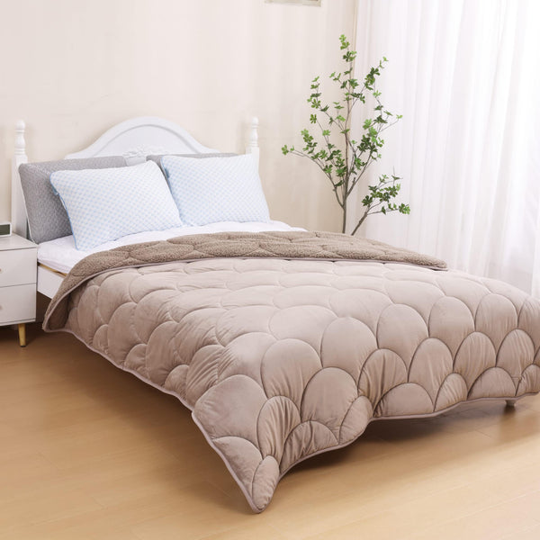 Velvet Sherpa Comfort Dekbed - Taupe - Easy Dekbed