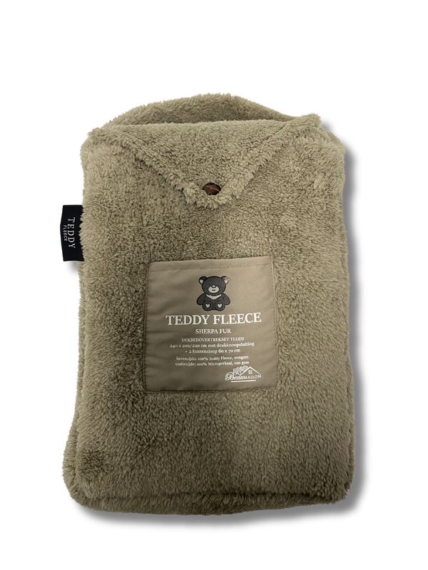 Teddy Fleece dekbedovertrek Taupe