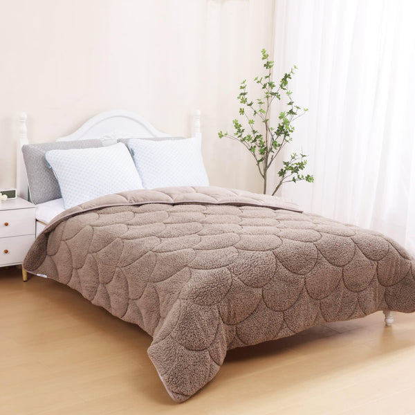 Velvet Sherpa Comfort Dekbed - Taupe - Easy Dekbed