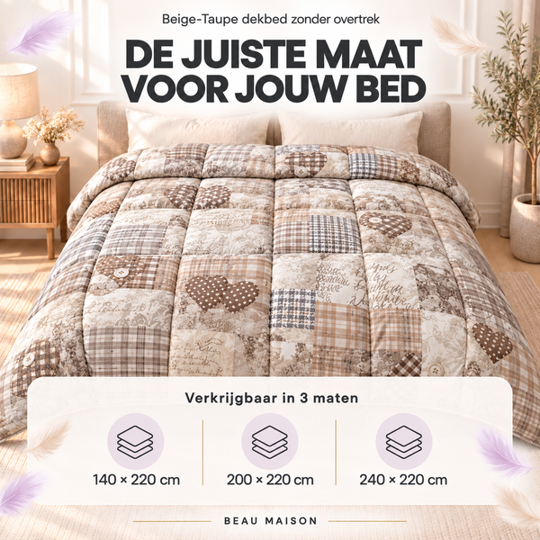 Dekbed Zonder Overtrek Beige-Taupe