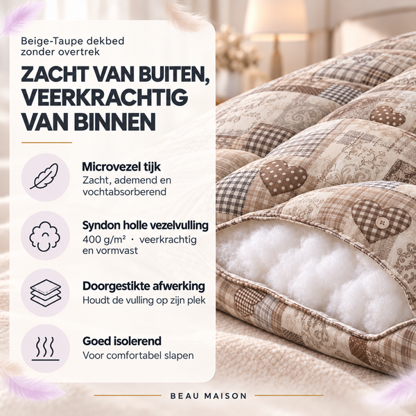 Dekbed Zonder Overtrek Beige-Taupe