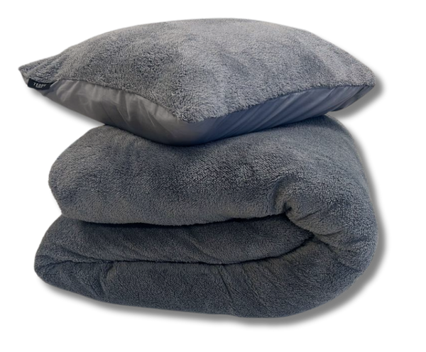 Teddy Fleece dekbedovertrek Grey