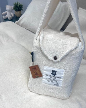 Teddy Fleece Dekbedovertrek Pearl White