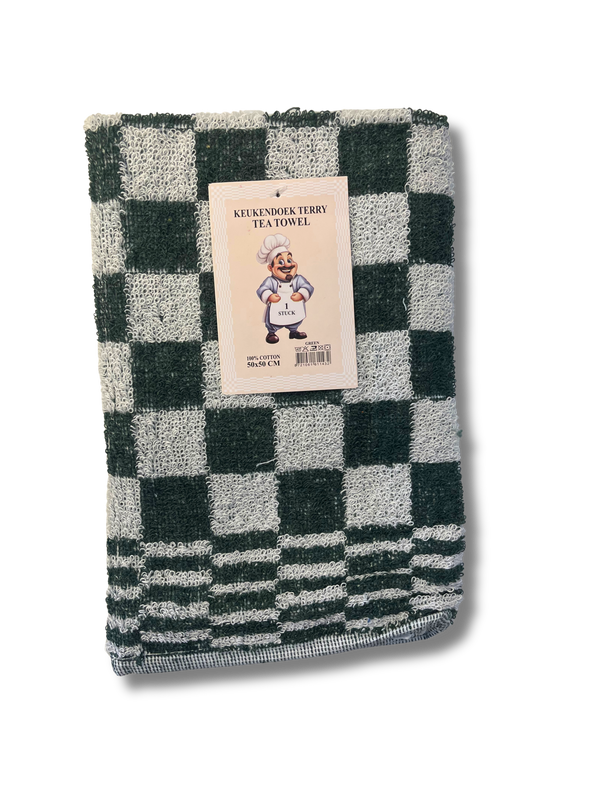Keukendoek - Handdoek Geblokt Groen