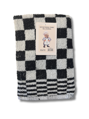 Keukendoek - Handdoek Geblokt Zwart