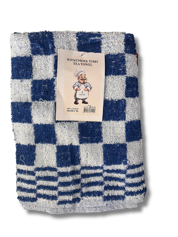 Keukendoek - Handdoek Geblokt Blauw
