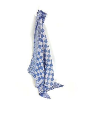 Theedoek Geblokt Blauw