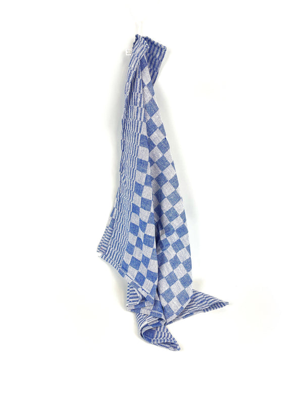 Theedoek Geblokt Blauw