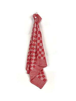 Theedoek Geblokt Rood