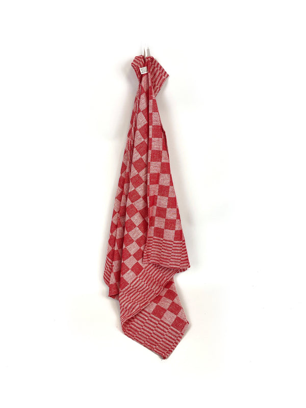 Theedoek Geblokt Rood
