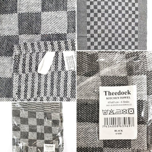 Theedoek Geblokt Zwart