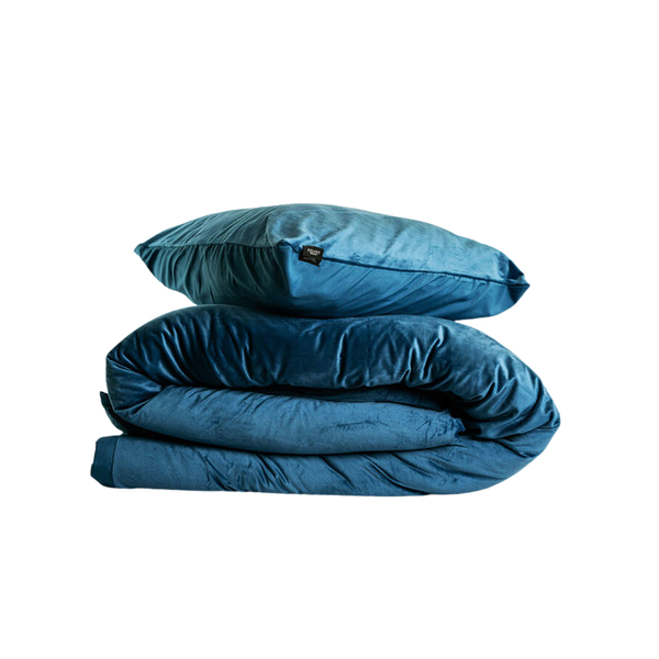 Dekbedovertrek Velvet Petrol Blauw 