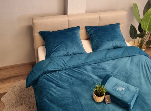 Dekbedovertrek Velvet Petrol Blauw 