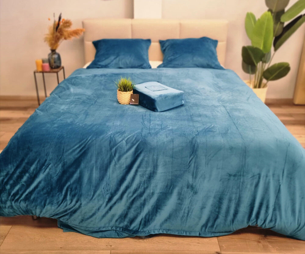 Dekbedovertrek Velvet Petrol Blauw 