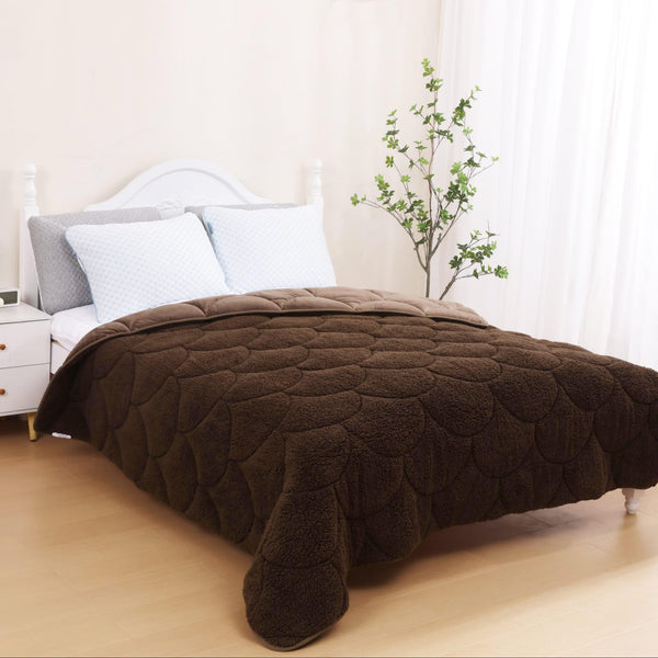 Velvet Sherpa Comfort Dekbed - Coffee Brown - Easy Dekbed