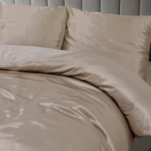 Dekbedovertrek Beauty Zijde - Taupe - 100% Glans Satijn 