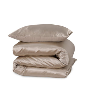 Dekbedovertrek Beauty Zijde - Taupe - 100% Glans Satijn 