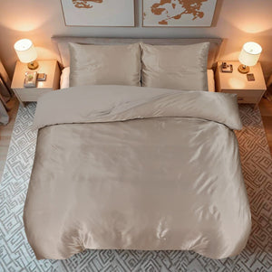 Dekbedovertrek Beauty Zijde - Taupe - 100% Glans Satijn 